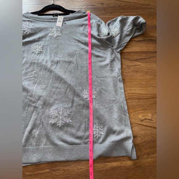 Talbots Cashmere Blend Gray Knit Snowflake Sweater Size XL NWT - Picture 8 of 8